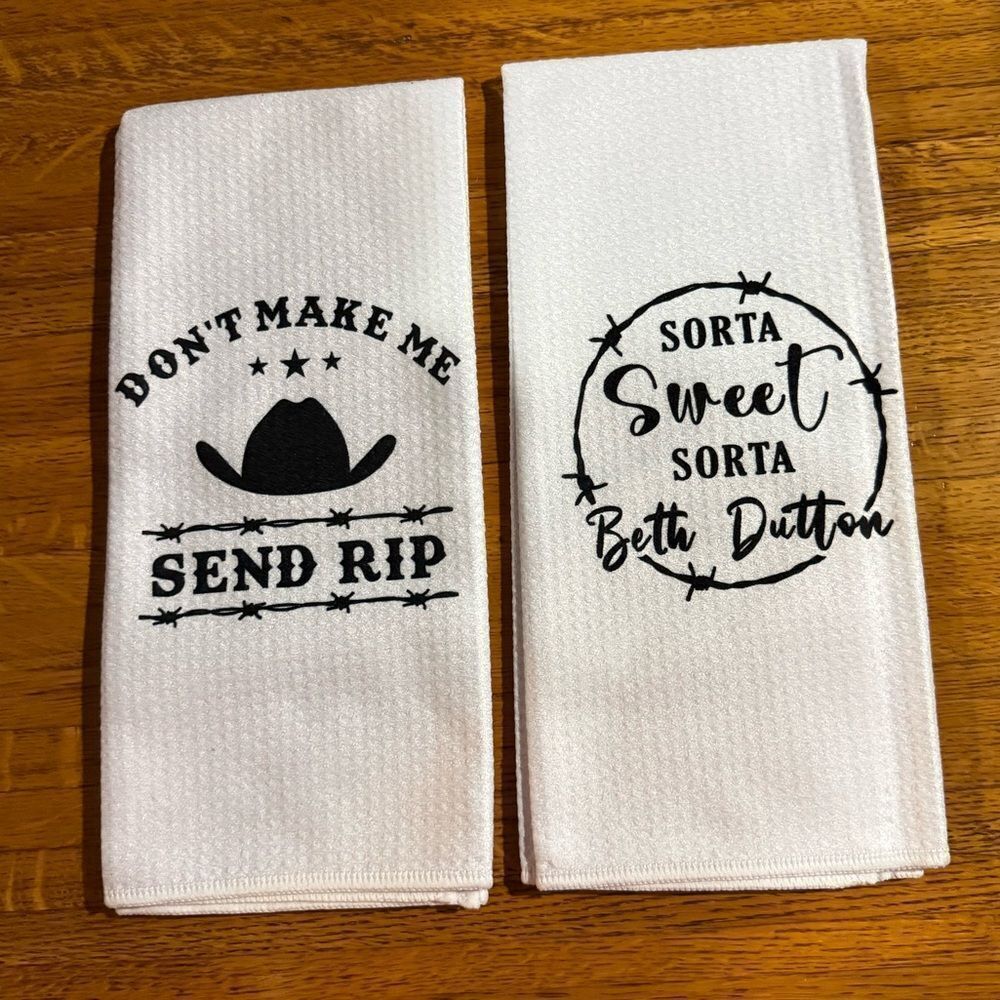 Yellowstone Beth And Rip Kitchen Hand Towels Set of 2 NWT